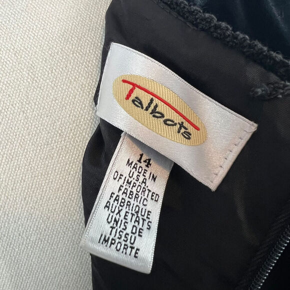 VTG Talbots Dress Womens 14 Black Velvet Maxi Fairy Grunge Goth Vamp Y2K READ - Picture 10 of 15